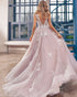Princess Lace Wedding Dresses Appliqued See Through Bateau Neck Tulle A-line Bridal Gowns Outdoors
